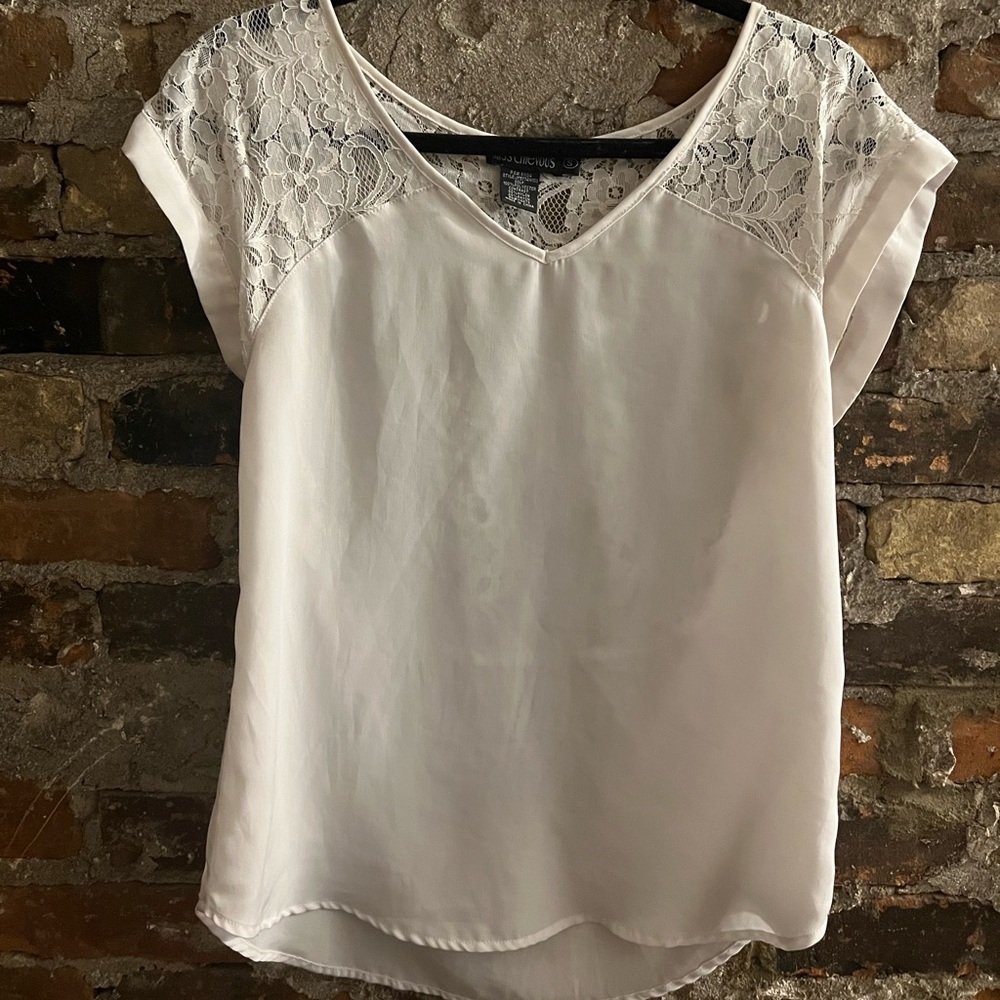 White lace dress tee size small